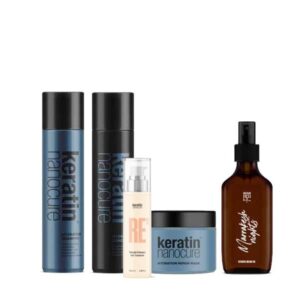 Keratin Nanocure® Hydration Shampoo500 ml +Conditioner 500ml +Hydration Mask 250ml +Oil 100ml + RE12 Hair Treatment 100ml